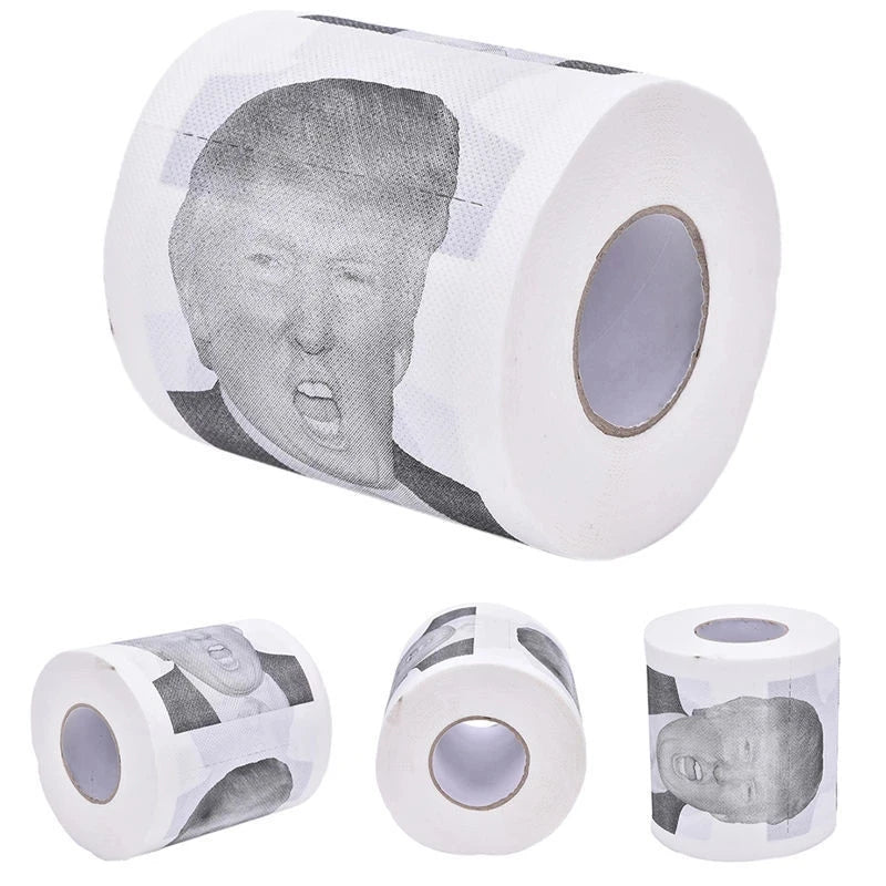 1 Roll $100 Dollar Bill Toilet Paper Christmas Decoration for Home Trump Rolling Paper Holder Toilet Tissue Funny Gift