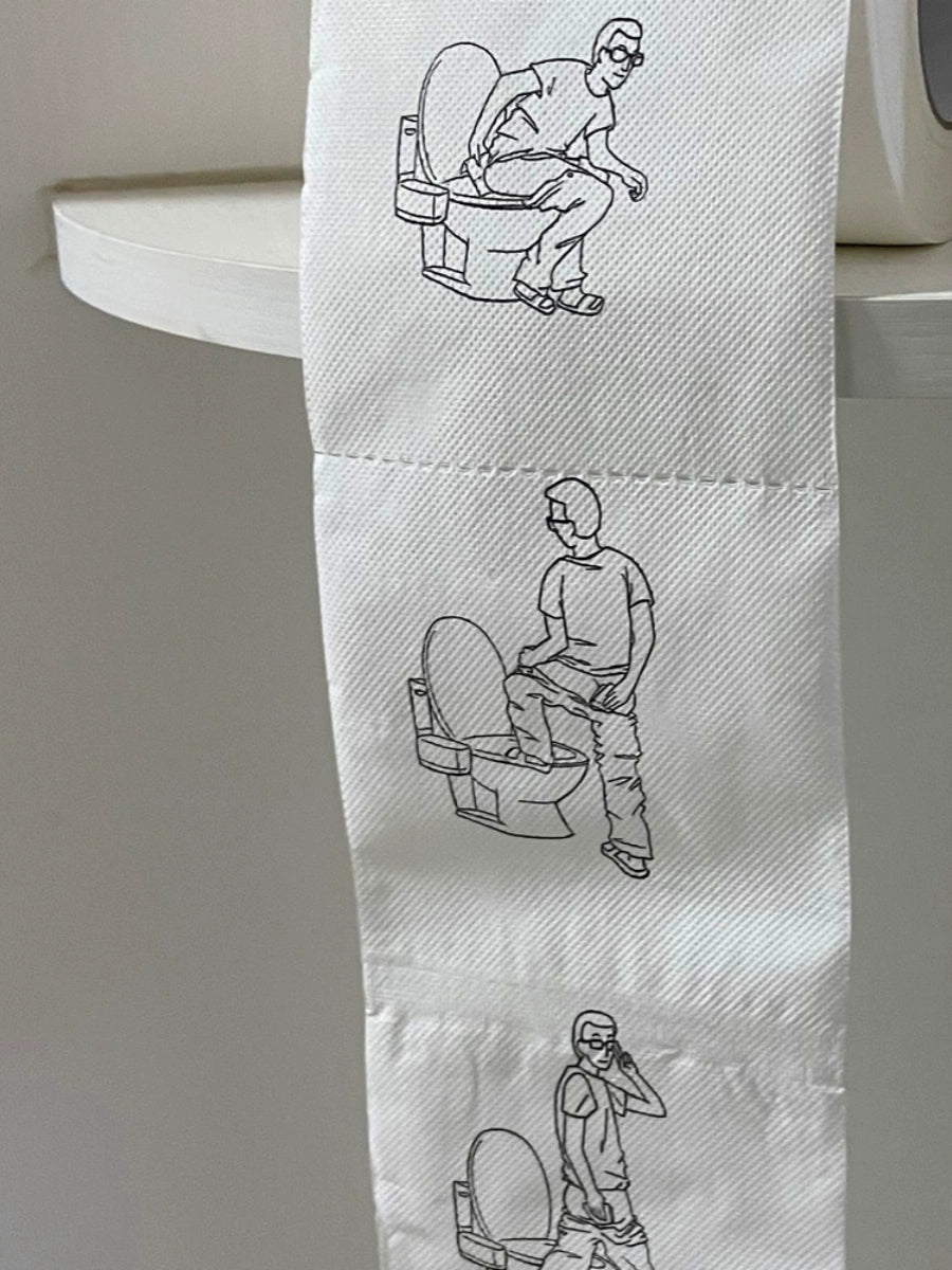 Teach You How to Wipe Creative Toilet Paper Roll with Print